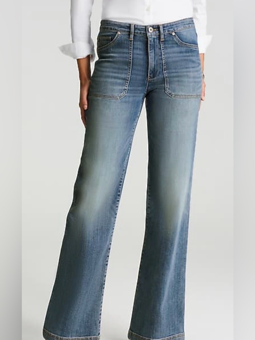 J.Jill Jeans 18T High Rise Wide Leg Patch Pockets Women